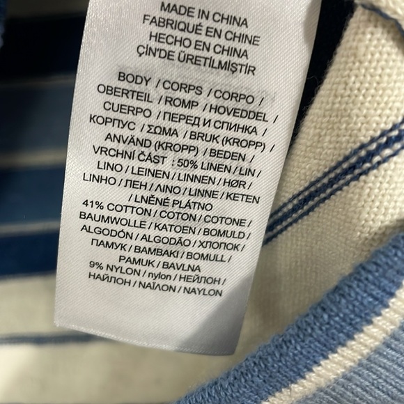 NEW Lauren Ralph Lauren Womens XL Striped Off-The-Should Multi color Crop Top - Picture 6 of 8